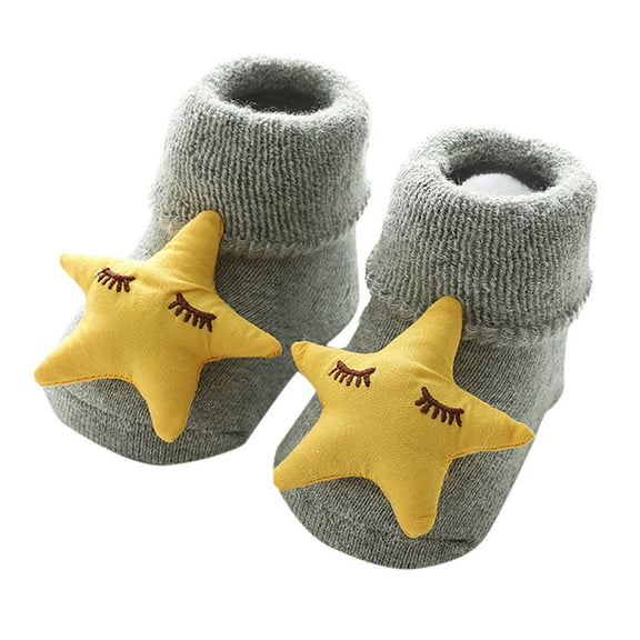 Otqutp Children Fashion Slippers Toddler Baby Girls Boys 3D Cute Cute Animal Anti-Slip Socks Slippers House Shoes Bedroom Slipper Autumn Winter Warm (Gold,1-3 Years)