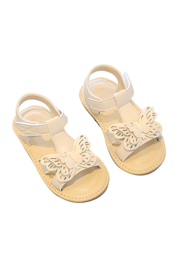 Children First Walking Shoes For Kids Girls Strappy Open Toe Single Shoes Baby Girls Summer PU Leather Sandals