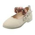 thumbnail image 1 of Otqutp Children Flat Sneakers Toddler Kids Baby Girls Floral Leather Dance Princess Shoes Sandals Wedding Party Shoes, 1 of 2