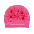 thumbnail image 1 of Otqutp Children Headwear Hat Toddler Baby Boys Girls Stretch Striped Bow Breathable Caps Headwear 0 to 3 Years, 1 of 3