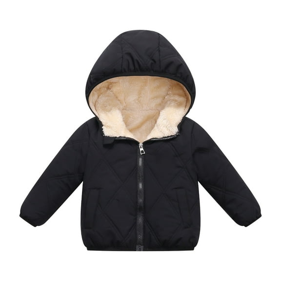 Otqutp Children Down Jackets Windproof Baby Girls Winter Coats Toddler Outerwear Long Sleeve Snow Jackets Boys Warm Clothes for Children1-6 Years(Black,4-5 Years)
