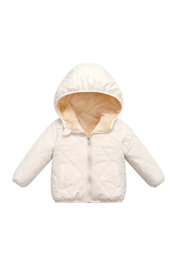Children Down Jackets Windproof Baby Girls Winter Coats Toddler Outerwear Long Sleeve Snow Jackets Boys Warm Clothes for Children1-6 Years(White,18-24 Months)