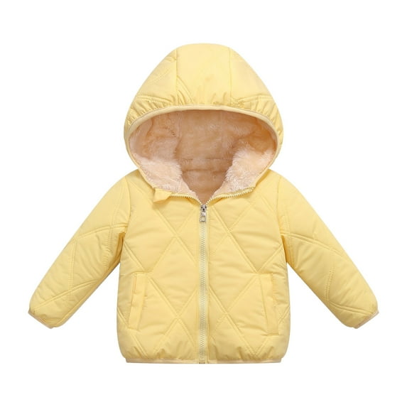 Otqutp Children Down Jackets Windproof Baby Girls Winter Coats Toddler Outerwear Long Sleeve Snow Jackets Boys Warm Clothes for Children1-6 Years(Yellow,4-5 Years)