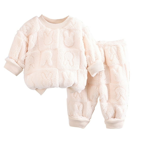 Otqutp Children Kids DIY Hand Painted Long Sleeve Homewear Set Pajama Sets for Boy and Girl Cute Funny Black White 2 Piece Outfits(D-White,18-24 Months)