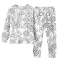 thumbnail image 1 of Otqutp Children Kids DIY Hand Painted Long Sleeve Homewear Set Pajama Sets for Boy and Girl Cute Funny Black White 2 Piece Outfits(A-Grey,6-7 Years), 1 of 6