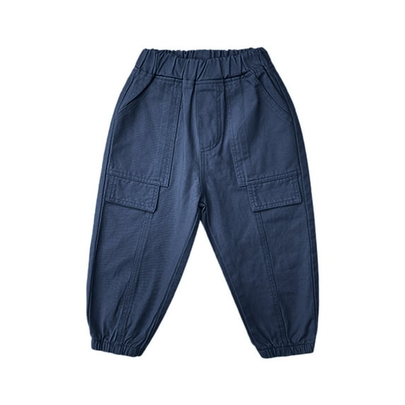 Otqutp Children Lightweight Pants Kids Toddler Baby Unisex Spring Summer Solid Cool Cotton Pocket Street Hop Pants Clothes