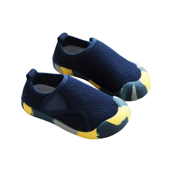 Otqutp Children Lightweight Shoes Toddler Baby Boys Girls Shoes Breathable Shoes Baotou Sneakers Mesh Baby Soft Sole Fashion Pull on Shoes(Black,4-4.5Years)