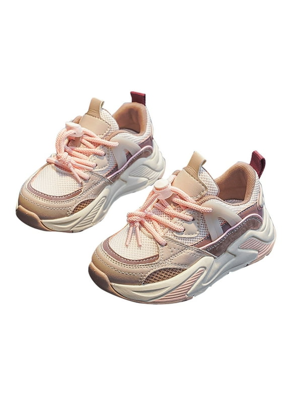 Children Low Heel Shoes Spring Summer Multi Color Contrast Mesh Breathable Lightweight Anti Slip Fashion Casual Sports Shoes
