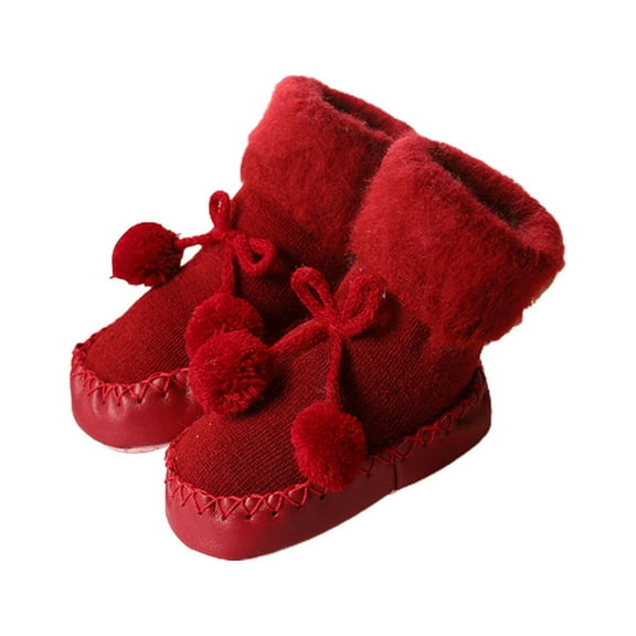 Otqutp Children Low Heel Sneakers Toddler Baby Floor Socks Thickened and Warm Toddler Shoes Non Slip for 0 To 24Months