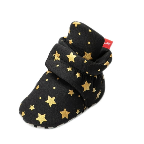 Otqutp Children Nonslip Sneakers Christmas Baby Cotton Shoes Warm Shoes 0-18 Months Soft Comfortable Toddler Warming Home Shoes