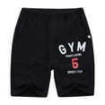 thumbnail image 1 of Otqutp Children Numbers Letter Prints Pockets Sports Casual Pants Shorts with Pockets Toddler Children Boys Pull On Active Jogger Shorts Cute (Black-a,8-9 Years), 1 of 3