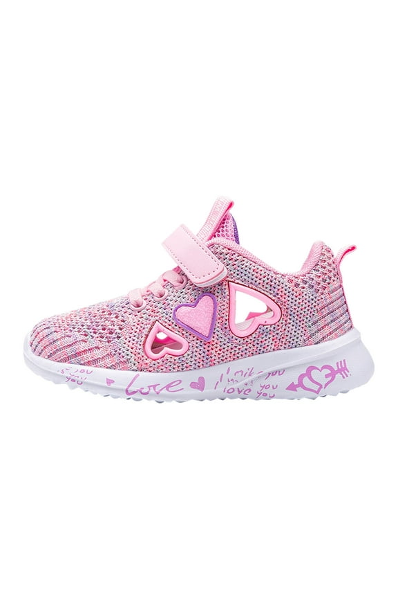 Baby Party Footwear Kids Children Sports Shoes Spring/Summer Colorful Mesh Hollow Out Heart Shaped Pattern Letter Printed Casual Shoes Party Birthday School