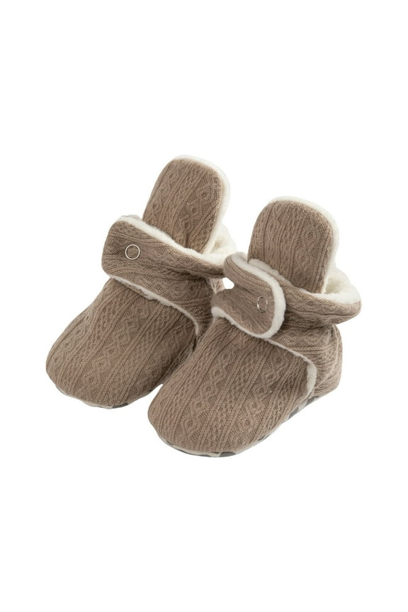 Children Round Toe Sneakers Toddler Baby Shoes Socks Solid Color Patchwork Knitted Plush Baby Socks Fall Winter 0 To 12 Months(Silver,3-6Months)