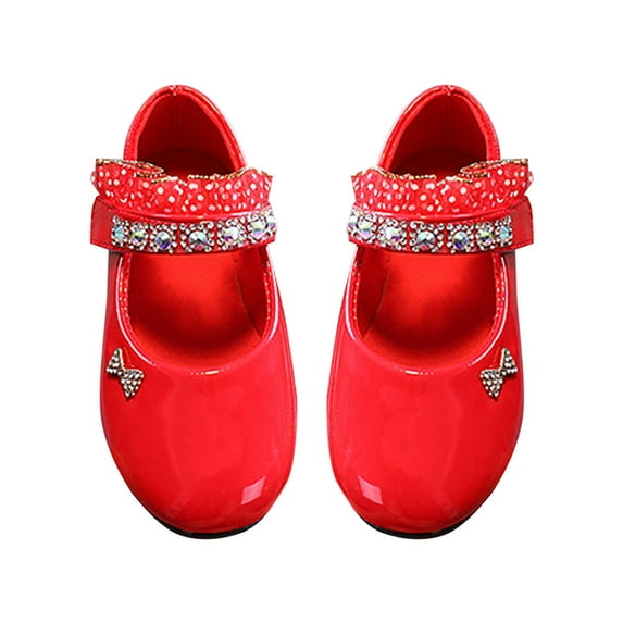 Otqutp Children Round Toe Sneakers Toddler Kids Baby Girls Shoes Princess Shoes Solid Casual Shoes Princess Shoes Holiday Dance Shoes for Flower Girls