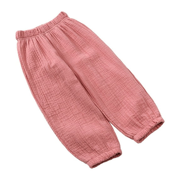 Otqutp Children Running Leggings Toddler Baby Girls Solid Color Cotton Linen Pants Summer Outdoor Casual Fashionable Shorts for 1-7 Years(,5-6 Years)