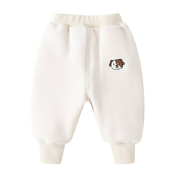 Otqutp Children Running Trousers Toddler Children Kids Baby Boys Girls Thicken Thermal Cartoon Animals Pants Straight Trousers
