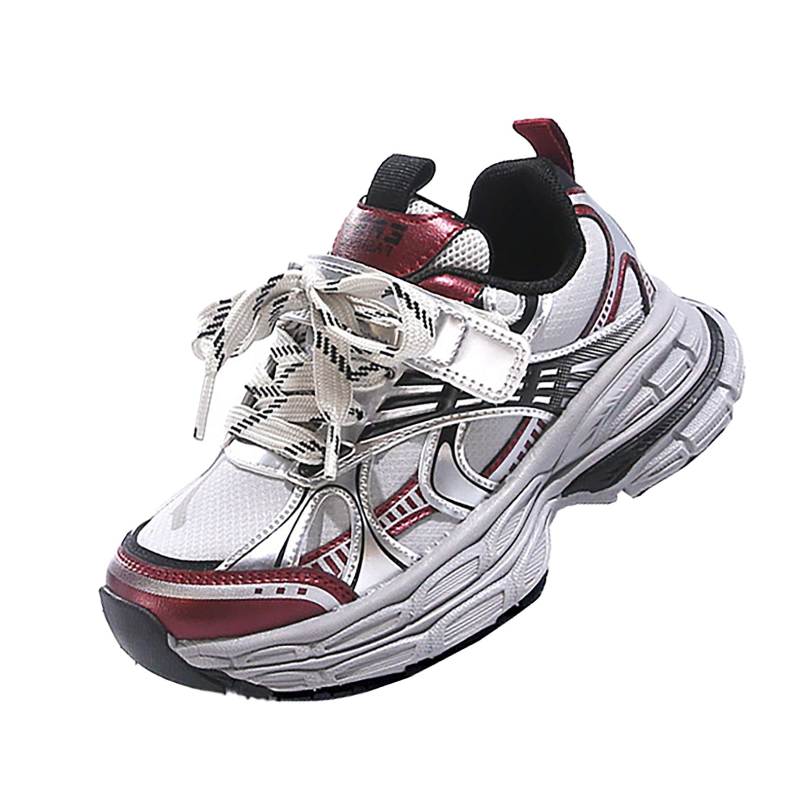 Children Shoes Fashion All Seasons Children Sports Shoes Girls Boys Flat Sole Thick Sole Non Slip Comfortable Casual Sneakers(Red,7-8 Years)