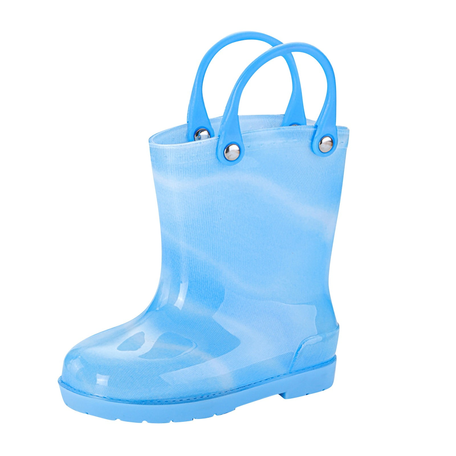 Otqutp Children Shoes Rain Boots Bowknot Colourful WaterproofKids Rain Boots Boys Girls Rubber Boots with Handles