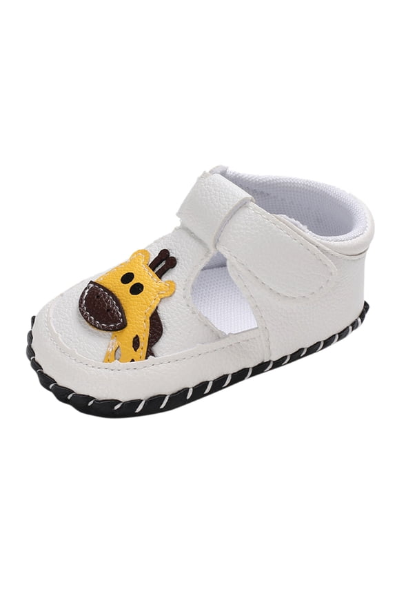 Children Single Shoes Toddler Baby Cartoon Giraffe Rubber Soft Anti-Slip Baby Walking Shoes Prewalker for 0 to 18 Months