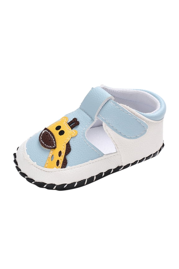 Children Single Shoes Toddler Baby Cartoon Giraffe Rubber Soft Anti-Slip Baby Walking Shoes Prewalker for 0 to 18 Months