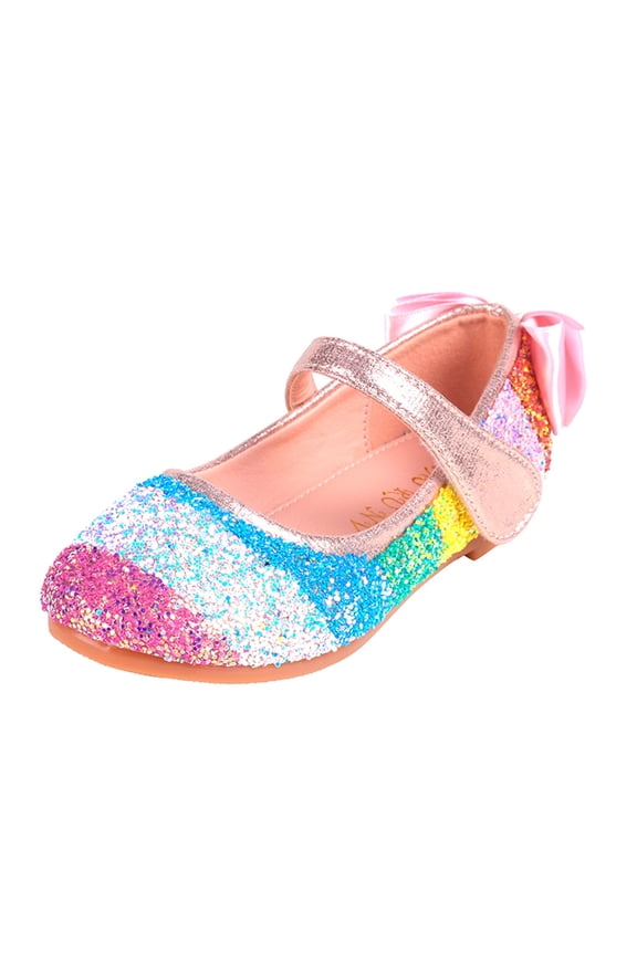 Children Soft Bottom Sneakers Kids Girl Shoes Small Leather Shoes Single Shoes Dance Shoes Girls Performance Shoes