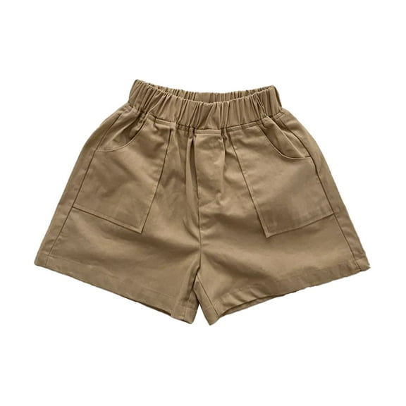 Otqutp Children Solid Color Shorts 2025 Baby Boys Patchwork Cotton Summer Autumn Short Pants Drawstring Pants Spring Beach Sports(C-Khaki,18-24 Months)