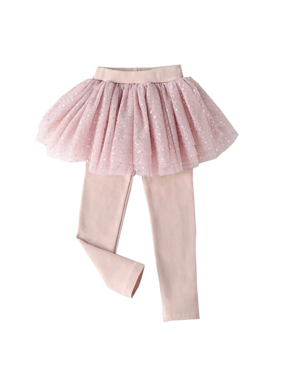 Children Spring Joggers Toddler Children's Leggings Girls' Trousers Two Culottes Spring Autumn Cotton Shaggy Yarn Skirt