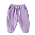 thumbnail image 1 of Otqutp Children Spring Trousers Toddler Children Kids Baby Boys Girls Solid Pants Lightweight Straight Sweatpants with Pockets, 1 of 3