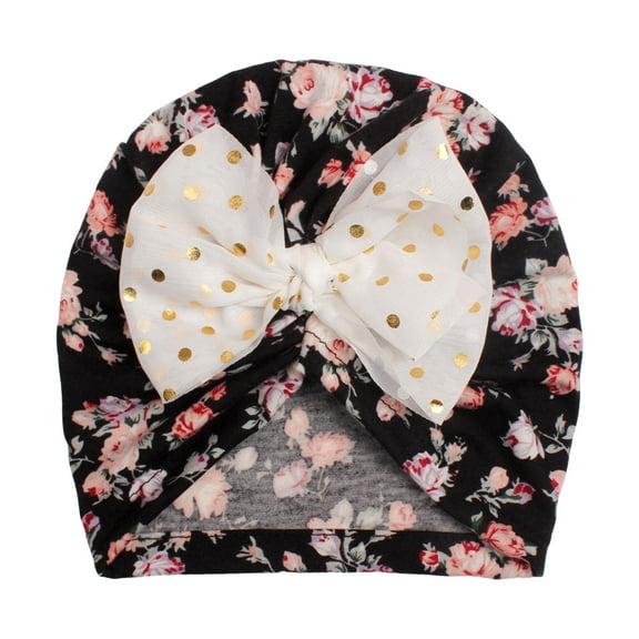Otqutp Children Turbans Baby Boys Girls Floral Bow Hat Headwear Cap Accessories for 2 to 6 Years Cute Toddler Cap