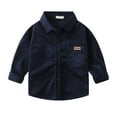 thumbnail image 1 of Otqutp Children Warm Winter Coat Boys Autumn Long Sleeve Solid Color Corduroy Shirt Fashion Long Sleeve Jacket Kids Lightweight Coat(Navy,5-6 Years), 1 of 4