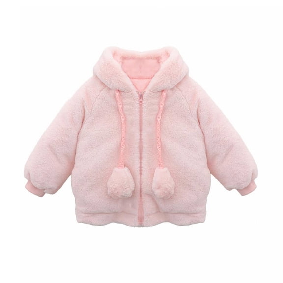Otqutp Children Warm Winter Outwear Toddler Girls Boys Coats Jacket Kids Winter Warm Clothes Bunny Rabbit Ear Hooded Outwear 1-6 Years(Red,18-24 Months)