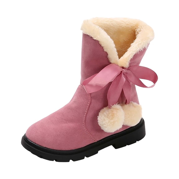 Otqutp Children's Casual Short Boots 4-12 Years Girls and Boys Casual Shoes Mesh Soft Sole Breathable Ankle Boots Winter Warm Boots Low Heel Short Booties(Pink,6-7 Years)