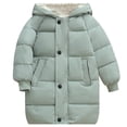 thumbnail image 1 of Otqutp Children's Down Padded Jacket Long Cotton Padded Jacket Baby Children's Padded Jacket Winter Clothing for Boys and Girls(Green,8-9 Years), 1 of 9