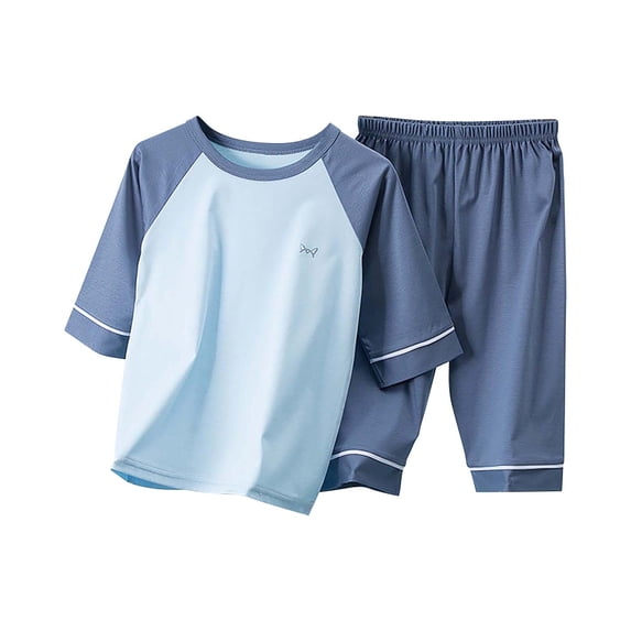 Otqutp Children's Girls Solid Color Quarter Sleeve T Shirt + Trousers Summer Fall Daily Casual Home Clothes for Kids 3 to 13 Years