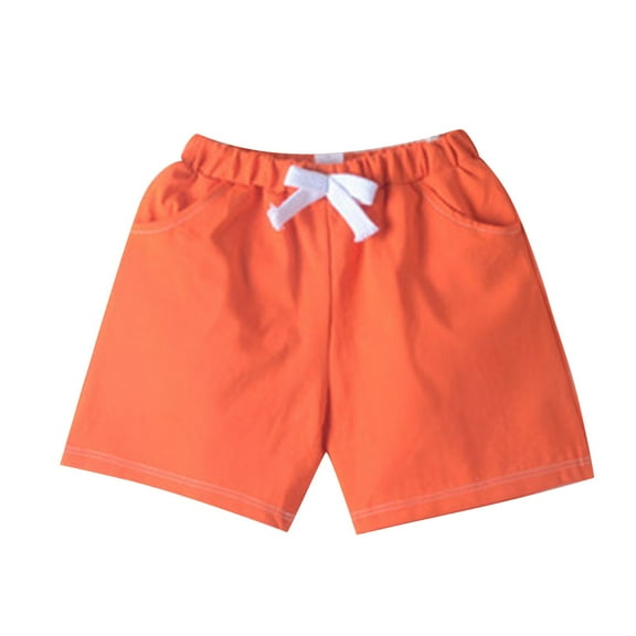 Otqutp Children's Solid Color Cotton Shorts Sports Pants Spring Summer Elastic Waist Comfort Casual Student Kindergarten Boys and Girls Shorts(A-N,8-9 Years)