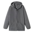 thumbnail image 1 of Otqutp Children's Warm Spring and Autumn Winter Coat Student Hardshell Jacket Inner Bladder Boys and Girls School Three In One Cardigan (Grey,15-16 Years), 1 of 4