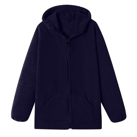 Otqutp Children's Warm Spring and Autumn Winter Coat Student Hardshell Jacket Inner Bladder Boys and Girls School Three In One Cardigan (Navy,9-10 Years)