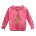 thumbnail image 1 of Otqutp Christmas Christmas Tree Printed Children's Hoodie Toddler Girl Sweatshirts Cotton Casual Crew Neck Long Sleeve Tops Pullover Sweater Shirt(Hot Pink,18-24 Months), 1 of 7