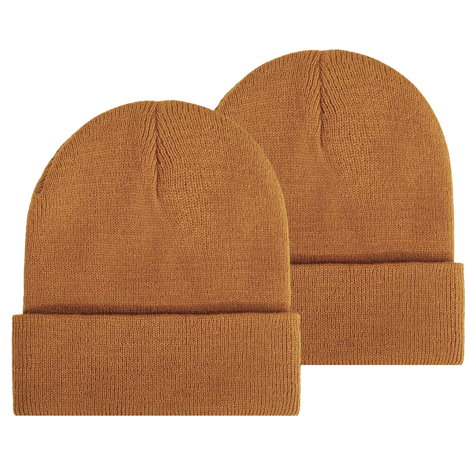 Unisex Camel Beanie Skull Cap with Drawstring Warm Winter Hats for Outdoor Skull Cap Beanie | Orange Knit Winter Hat – Socksmith main image 3