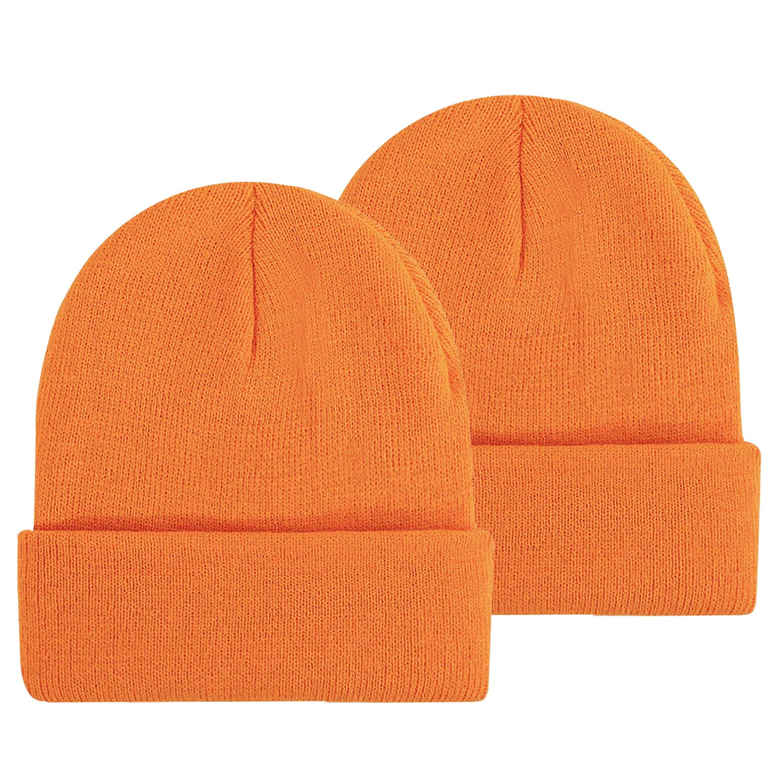 Unisex Orange Beanie Skull Cap with Drawstring Warm Winter Hats Outdoor Lvaiz Winter Beanie Hat - Warm Fleece Lined Skull Cap for  main image 3