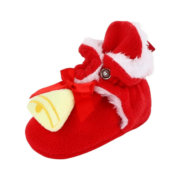 Otqutp Clearance Children Crib Shoes Christmas Booties Soft Baby Santa Winter Warm Slippers Snow Boots Crib Shoes Soft Bottom Warm Socks (RD3,6-9 Months)