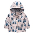 thumbnail image 1 of Otqutp Clearance Toddler Dress Coats Windproof Girls Spring Fall Cute Cartoon Rabbit Print Button Long Sleeve Hooded Jacket Windbreaker(White,3-4 Years), 1 of 4