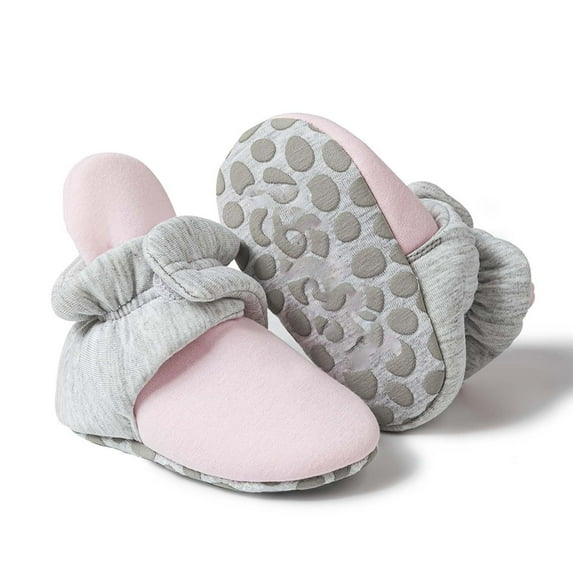 Otqutp Closed Toe Footwear for Toddler Baby Soft Soled Shoes Socks Solid Color Patchwork Knitted Plush Baby Socks 0 To 12 Months