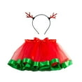 thumbnail image 1 of Otqutp Clothes Set for Baby Fashion Kids Girls Christmas Dance Party Cute Tulle Skirt Ballet Skirts Hairband Set Fall Winter Outfit Clothes for 2-11 Years(Red,2-4 Years), 1 of 3