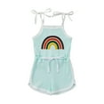 thumbnail image 1 of Otqutp Comfy Outfits for Toddler Girls Shorts Summer Romper Playsuit Rainbow 6M to 4 Years Baby Ribbed Short Jumpsuit Rompers, 1 of 9