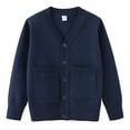 thumbnail image 1 of Otqutp Cuhk Children's Knitted Cardigan Pocket School Student Girls Sweater Coat Toddler Baby Girls' Cardigan Sweaters Open Front Long Sleeve Knit Outwear(Navy,13-14 Years), 1 of 4