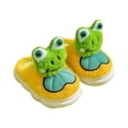 thumbnail image 1 of Otqutp Cute 3D Frog Fuzzy Slippers for Toddler Kids Winter Cotton Warm Cozy Plush Sandals Boys Girls House Slide Sandals, 1 of 9