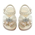 thumbnail image 1 of Otqutp Cute Footwear for Toddler Girls Sandals Summer for Children Wearing Beach Shoes Pearl Soft Sole Comfortable Flat Sandals Summer Dress Shoes, 1 of 4
