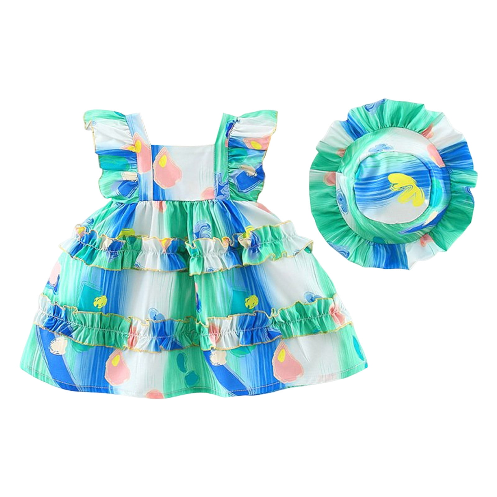 Otqutp Cute Sundress for Toddler Girls Fly Sleeve Dot Prints Ruffles Princess Dress Dance Party Dresses Clothes for 6M to 3 Years, Toddler Girl's, Otqutp Cute Sundress for Toddler Girls Fly Sleeve Dot Prints Ruffles Princess Dress Dance Party Dresses Clothes for 6M to 3 Years, Toddler Girl's,