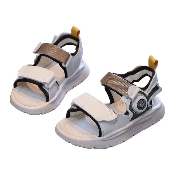 Otqutp Cute Toddler Girls Shoes 4 to 11 Years Children Open Toe Sandals Summer Solid Beach Shoes Girls Hollow Out Simple Sandals